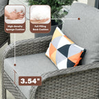 XIZZI 4-piece Outdoor Patio Furniture Conversation Set with Table
