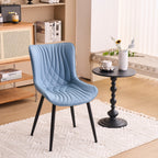 Modern Upholstered Leather Armless Dining Chairs Set of 2