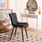 Modern Upholstered Leather Armless Dining Chairs Set of 2