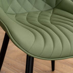 Modern Upholstered Leather Armless Dining Chairs Set of 2