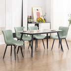 Modern Upholstered Leather Armless Dining Chairs Set of 2