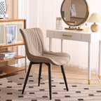 Modern Upholstered Leather Armless Dining Chairs Set of 2