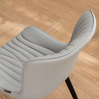 Modern Upholstered Leather Armless Dining Chairs Set of 2