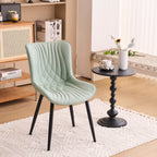 Modern Upholstered Leather Armless Dining Chairs Set of 2
