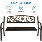 Yaheetech Patio Garden Bench Outdoors Metal Porch Chair - N/A