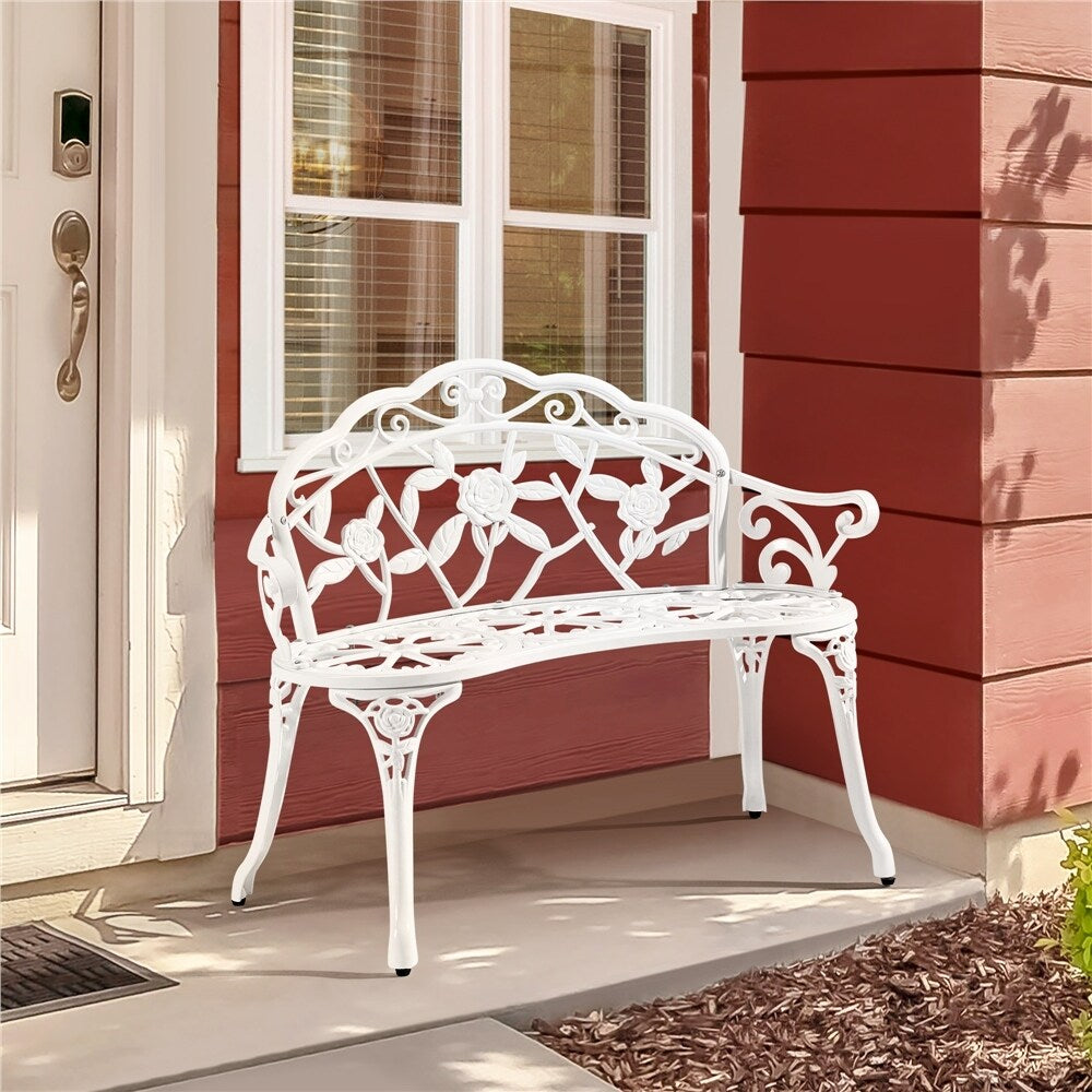 Yaheetech Outdoor Metal Bench Patio Park Garden Bench - N/A