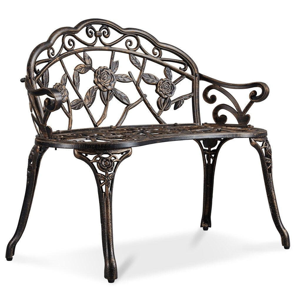 Yaheetech Outdoor Metal Bench Patio Park Garden Bench - N/A