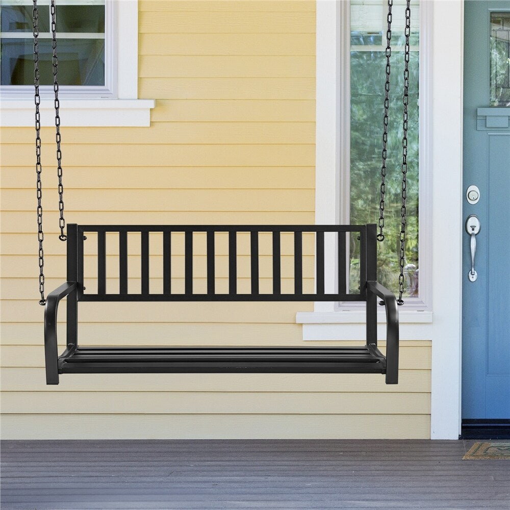 Yaheetech Hanging Porch Bench Outdoor Swing Bench Chairs with Chains