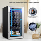 Yeego 17 Inch Single Zone 27-Bottle Freestanding Wine Cooler Mini Fridge - 16.9 inch