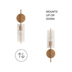 Zenith Modern Farmhouse Cylinder Seeded Glass Transitional Bathroom Wall Sconce