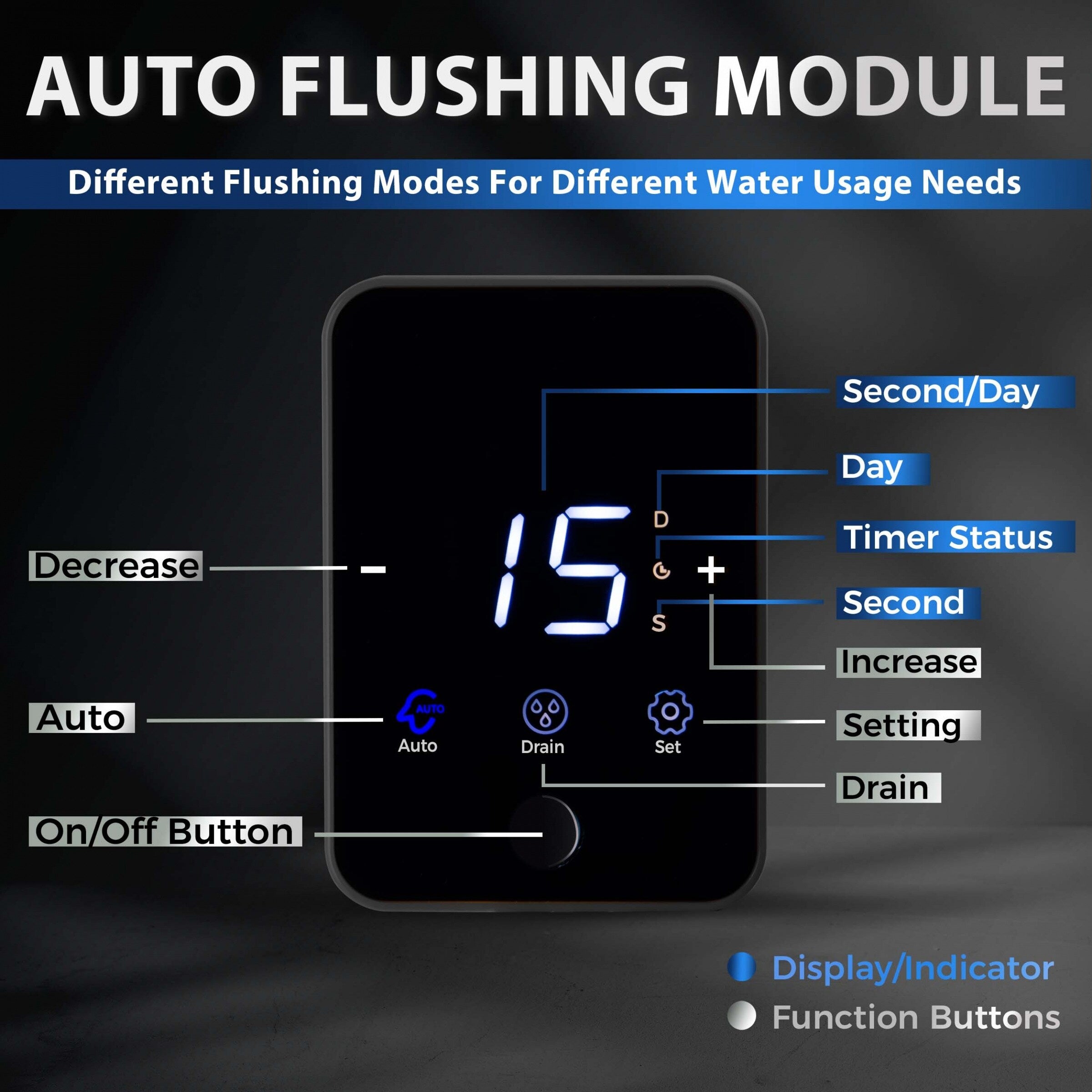 iSpring WSP100ARJ NSF Certified Spin-Down Sediment Water Filter, Jumbo Size, Reusable w/ Touch-Screen Flush Module, 100 Microns