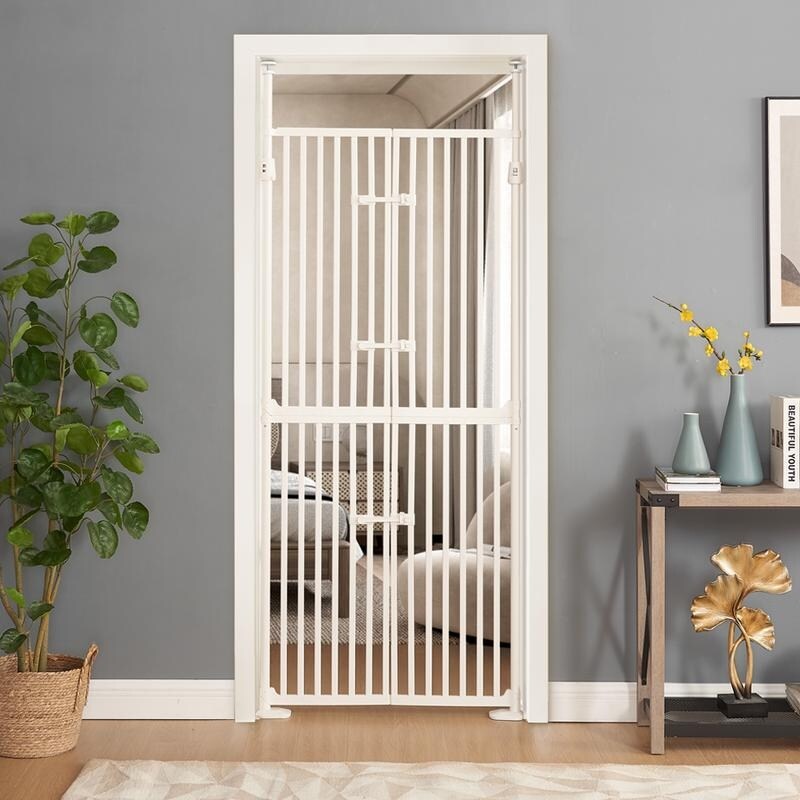 unipaws Extra Tall Cat Pet Gate 74 Inch High with Doors Locks